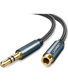 Audio adapter UGREEN AV118 (50440), 3.5mm Male to Female, Extension Cable, Black/Gold