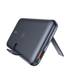 Portable charger Aukey PB-WL02 10000mAh 18W PD QC 3.0 10000mAh Power Bank With Foldable Stand & Wireless Charging, Black