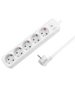 Power adapter Logilink LPS246 Socket Outlet 5-Way + Switch 1.5m White