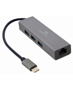 ადაპტერი Gembird A-CMU3-LAN-01 USB-C Gigabit network adapter with 3-port USB 3.1  - Primestore.ge