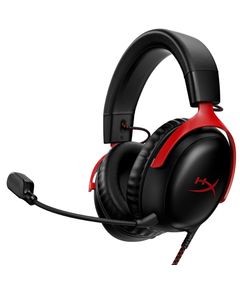 Headset HyperX Cloud III – Wired Gaming Headset, PC, PS5, Xbox Series X|S Black/Red (727A9AA)