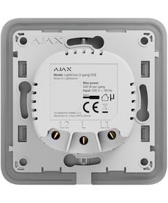 ჭკვიანი ჩამრთველი Ajax 45111.142.NC LightCore 2-gang 55, Smart Light Switch, Grey  - Primestore.ge