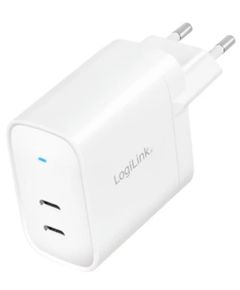 ადაპტერი Logilink PA0283 USB power socket adapter 2xUSB-C port GaN-Technology PD 65W  - Primestore.ge
