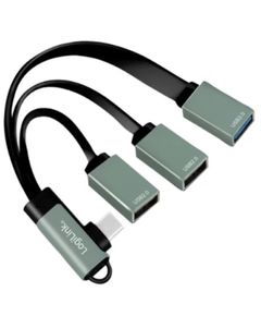 Adapter Logilink UA0361 USB-C Hub, 90° USB-C plug to 2x USB
