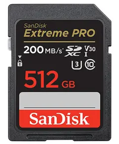 მეხსიერების ბარათი SanDisk 512GB Extreme PRO SD/XC UHS-I Card 200MB/S V30/4K Class 10 SDSDXXD-512G-GN4IN  - Primestore.ge