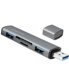 ადაპტერი Logilink UA0394 USB 3.2 Gen2 2-port Hub with Card Readers  - Primestore.ge