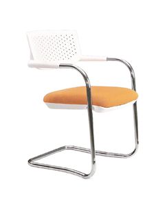 ვიზიტორის სავარძელი Furnee SF119, Visitor Chair, Silver/White  - Primestore.ge