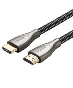 HDMI კაბელი UGREEN 50108, HDMI 2.0 4K Carbon Fiber Zinc Alloy Cable, 2m, Gray  - Primestore.ge