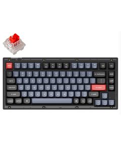 Keyboard Keychron V1 ANSI 75% 84 Key Frosted Black Full Assembled Knob Red Switch RGB HotSwap Gateron G pro Mechanical Wired Normal Profile QMK Custom