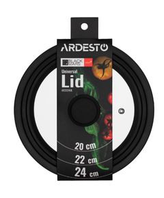 მინის თავსახური Ardesto Universal lid Black Mars Smart 20/22/24 cm, glass, silicone  - Primestore.ge