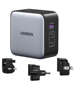 დამტენი UGREEN CD296 (90409), 65W, USB, USB-C, Gray  - Primestore.ge