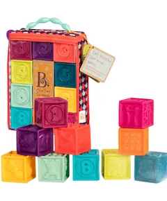 განსავითარებელი ასაწყობი კუბები Btoys ONE TWO SQUEEZE, SOFT BLOCKS  - Primestore.ge