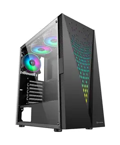 პროცესორის ქეისი 2E GAMING Computer case  GALAXY (G2055) MidT, 2xUSB2.0,1xUSB3.0, 3x120mm ARGB+strip,TG (side panel),without PSU,black - Primestore.ge