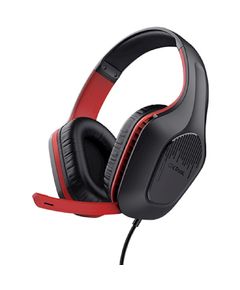 Headphone Trust 24995 GXT415S ZIROX, Gaming Headset, Wired, 3.5mm, Black/Red