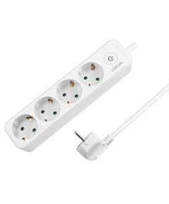 დენის დამაგრძელებელი Logilink LPS245 Socket outlet 4-way + switch 1.5 m white  - Primestore.ge