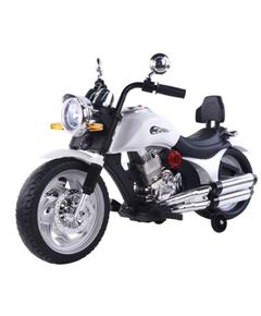 Children's electric motorcycle 0001W with leather seat