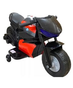 Child electric motorcycle J61R with rubber tires/leather seat