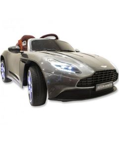 Children's electric car ASTON MARTIN DB11 with rubber tires and leather seat