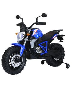 Children's electric motorcycle 608BLU with leather seat and rubber tires