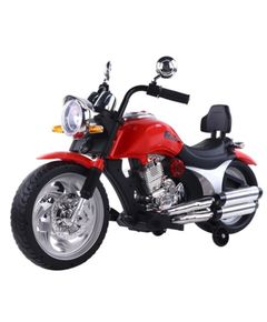 Children's electric motorcycle 0001R with leather seat