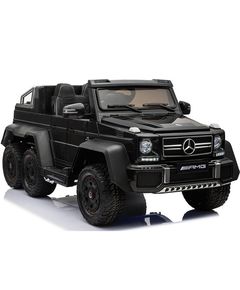 Children's electric car MERCEDES-BENZ G 63 AMG 6×6 BLACK with leather seat and rubber tires