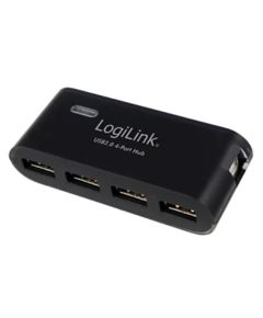 Adapter Logilink UA0085 Hub 4-Port USB2.0 with power adapter black