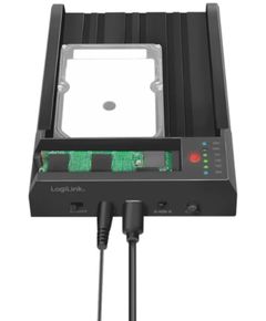 მყარი დისკის დოქ სადგური Logilink QP0031 USB 3.2 Gen 2 Quickport 2-Bay for SATA HDD/SSD and M.2 NVMe SSD  - Primestore.ge