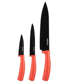 დანების ნაკრები Ardesto Black Mars Knives Set 3 pcs, red, stainless steel, plastic  - Primestore.ge