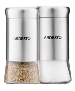 სამარილე და საპილპილე Ardesto Spices Shakers Set Gemini, 2 pcs, stainless steel, glass  - Primestore.ge