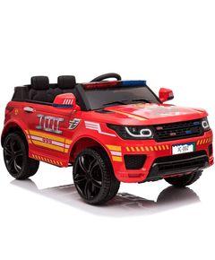 Children's electric car POLICE-002 RED with leather seat and rubber tires