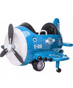 Children's electric car 20201-BLUE in the form of a helicopter and with rubber tires