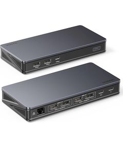 USB-C ჰაბი UGREEN CM615 (90912) Revodok Pro 209, Type-C, USB, HDMI, RJ45, DP, PD, Docking Station, Black  - Primestore.ge