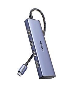 USB-C ჰაბი UGREEN CM511 (20956A), Type-C, USB, HDMI, TF/SD, Hub, Grey  - Primestore.ge