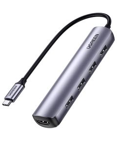 USB-C ჰაბი UGREEN CM417 (20197), USB-C, USB, HDMI, Hub, Gey  - Primestore.ge
