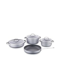 Pots and pans set Korkmaz A2619-3 Linea 7 pcs Cookware Set- Grey