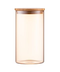 Jar container Ardesto Jar Golden Moon, 760ml, glass, bamboo, round, golden