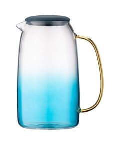 წყლის დოქი Ardesto Pitcher with lid Blue Atlantic, 1600ml, borosilicate glass, silicone, transparent-blue  - Primestore.ge