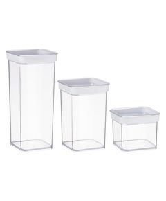 კონტეინერის ნაკრები Ardesto Food storage containers Fresh, 3pcs, plastic, white  - Primestore.ge