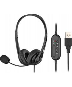 Headphone 2E PC headset stereo On-ear CH11 USB, omni-mic, 2m, black