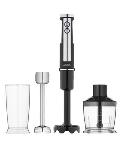 ხელის ბლენდერი Ardesto submersible blender 1000W, 3in1, bowl-600ml, chopper-500ml, black-silver  - Primestore.ge