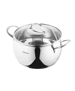 ქვაბი Ardesto Casserole with glass lid Gemini Liguria, 5l, stainless steel  - Primestore.ge