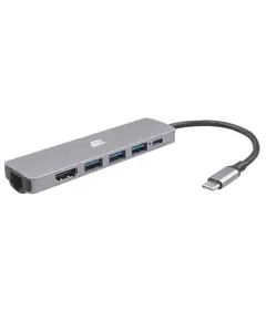 USB-C ჰაბი 2E 2EW-2684, HDMI, RJ-45, USB-A, USB-C, Hub, Gray - Primestore.ge