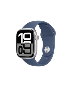 სმარტ საათის სამაჯური Apple Watch Series 10 GPS 42mm Silver Aluminum Case With Denim Sport Band MWWC3 M/L  - Primestore.ge