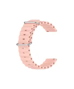 Smart Watch Strap For Samsung Galaxy Watch3 41mm / Gear Sport Universal 20mm Wave Design Silicone Replacement Strap Solid Color Wrist Band - Pink