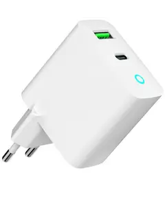 Adapter Gembird TA-UC-PDQC20L-W-01 2-port 20W USB Fast Charger LED White