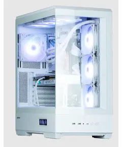 კომპიუტერის ქეისი Zalman PC case P50 DS without PSU, 2xUSB3.0, 1xUSBType-C, 4x120mm ARGB, VGA 435 mm, LCS ready, TG Side Panel, ATX, white - Primestore.ge