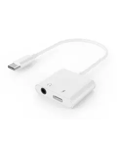 ადაპტერი Gembird A-CM-3.5FP-01 Audio adapter cable USB Type-C to 3.5mm+power socket White  - Primestore.ge
