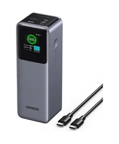 პორტატული დამტენი UGREEN PB722 (35525B) Nexode with Smart Digital Display, 25000mAh, Type-C, USB, Power Bank, Grey  - Primestore.ge