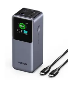 პორტატული დამტენი UGREEN PB721 (35524B) Nexode with Smart Digital Display, 20000mAh, Type-C, USB, Power Bank, Grey  - Primestore.ge