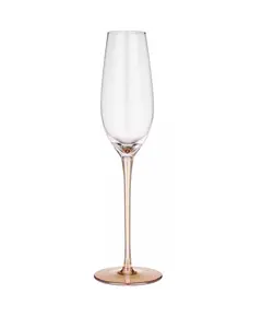 Ardesto AR2621G Black Mars Amber, 210ml, 2pcs, Champagne Glasses Set, Transparent/Golden